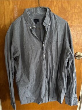 J. Crew Men's Button-Down Shirt in Gray Blue